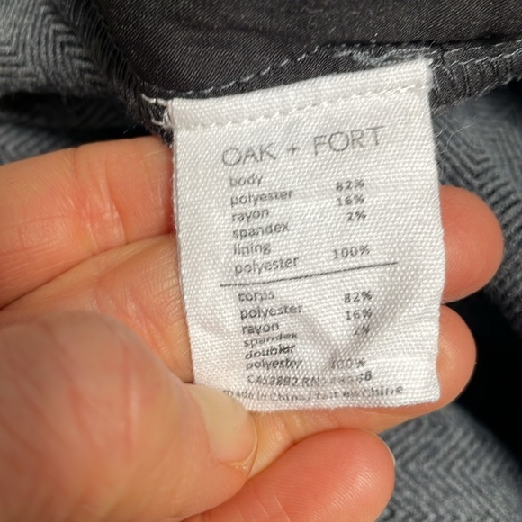 Oak & Fort herringbone tweed jumpsuit XS gray sleeveless wide leg pant suit - Picture 16 of 16